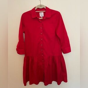 The Shirt by Rochelle Behrens Red Long Sleeve Dress